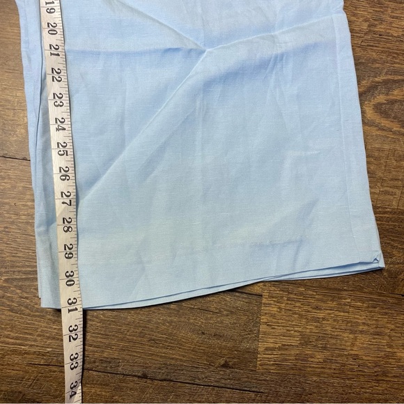 NEW Ann Taylor Pant Womens Medium Blue Linen High Elastic Waist Wide Leg Palazzo - Picture 8 of 9